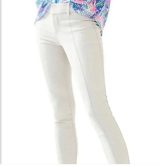 Lilly Pulitzer Womens Size 6 Chantal Stretch Dinner Pants White Coconut New